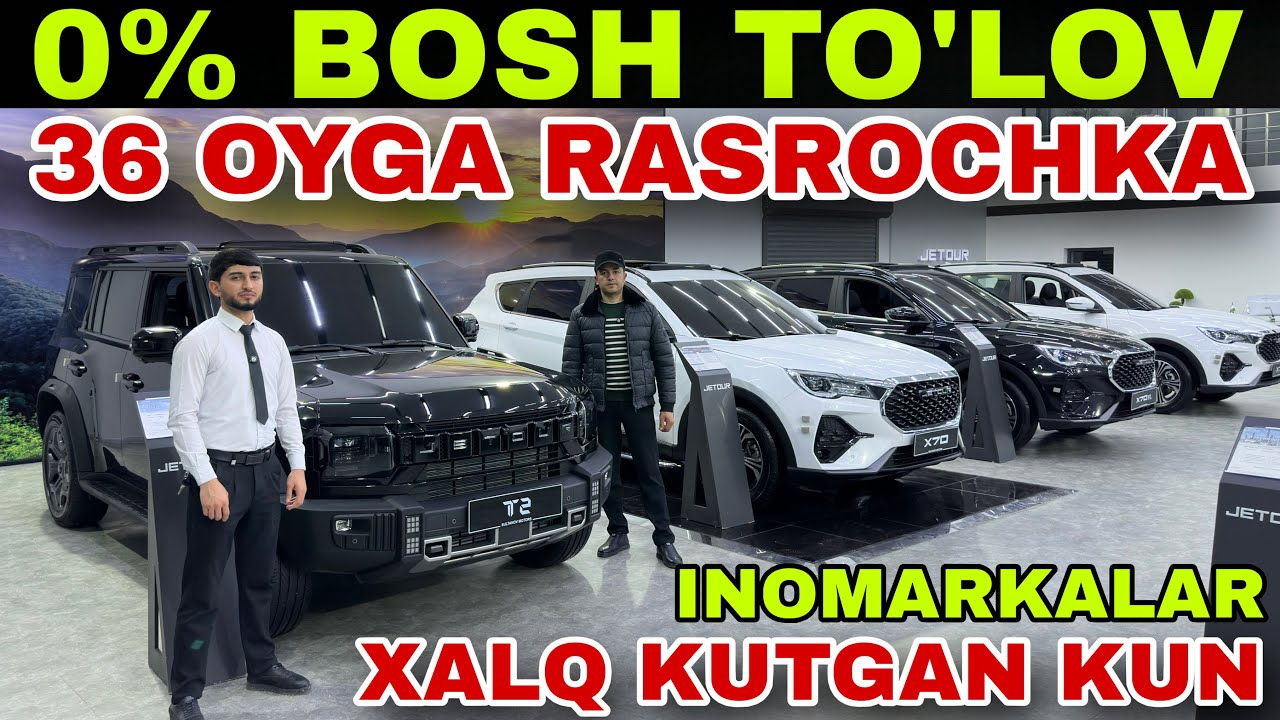 JEROUR DAVRI KELDI… INOMARKALARNI 36 OYGACHA RASROCHKAGA BERILYAPTI… JETOUR BUXORO AVTOSALONI…