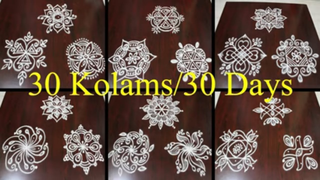30 Daily Kolams with 3 dots | Small Muggulu | Easy Rangoli designs | RangRangoli
