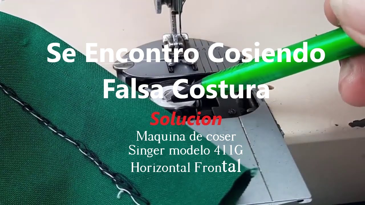 411G Falsa Costura Se Encontró Cosiendo Máquina de Coser Singer Horizontal Frontal modelo 411G