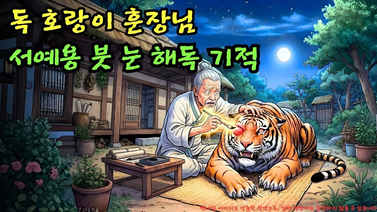👉 독사에 당해 앞을 보지 못하게 된 호랑이…모두가 포기한 그 순간, 훈장님은 왜 ‘서예용 붓’으로 독을 씻으려 했을까? | 야담 |옛날이야기 |민담 |전설 | 설화