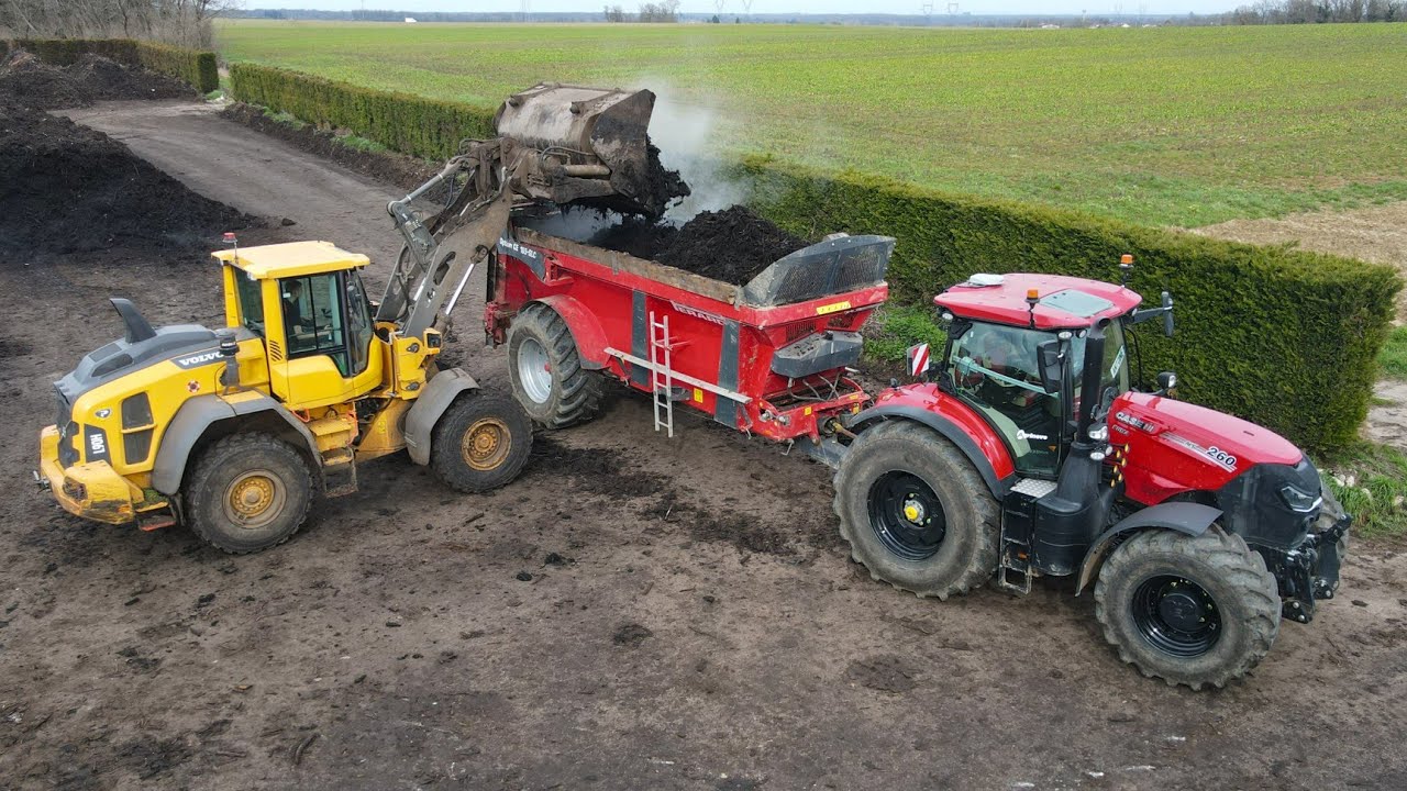 🔴⚫️ ÉPANDAGE DE COMPOST 2025 AVEC CETTE EPANDEUR PERARD // CASE & PERARD & VOLVO //