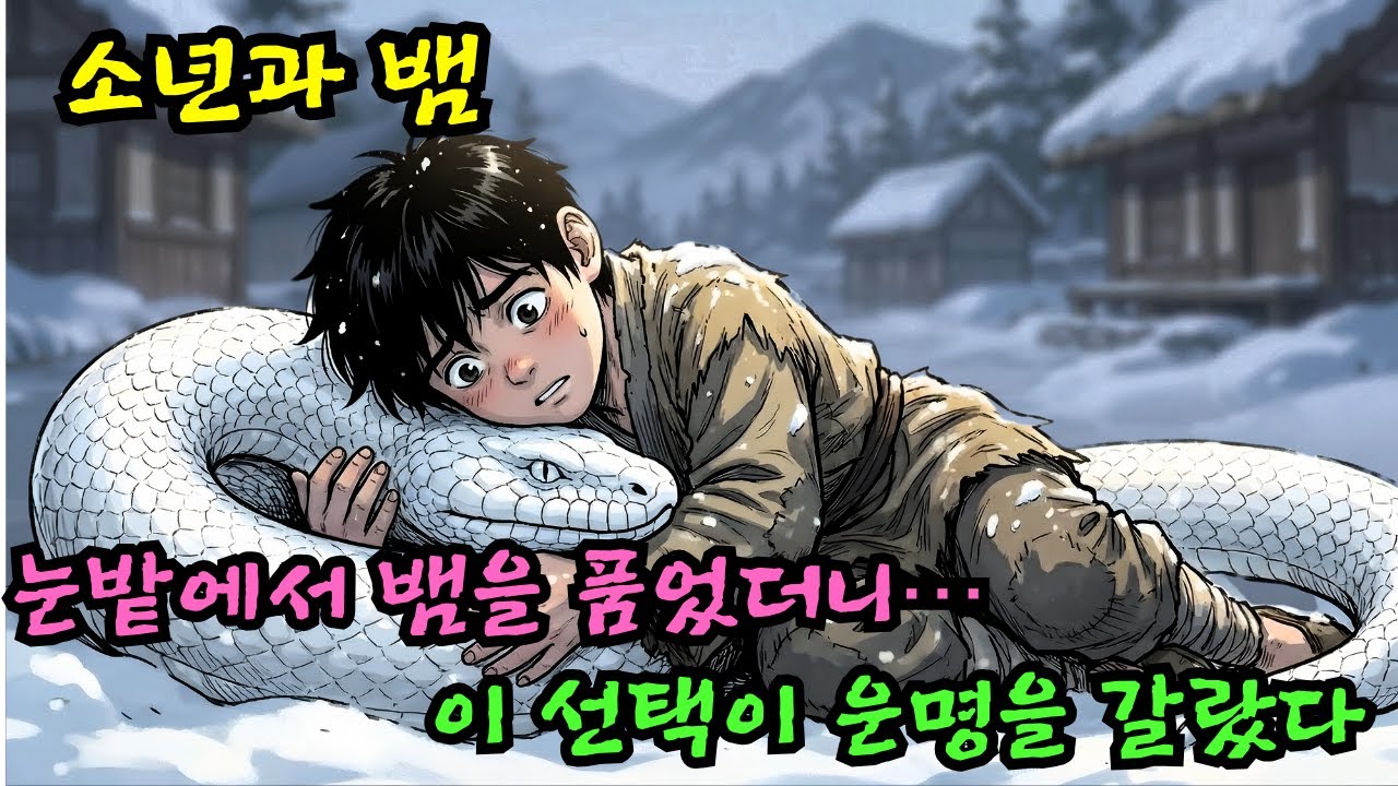 [야담] 눈밭에서 얼어 죽어가던 뱀을 품어준 소년에게 일어난 기적! 
