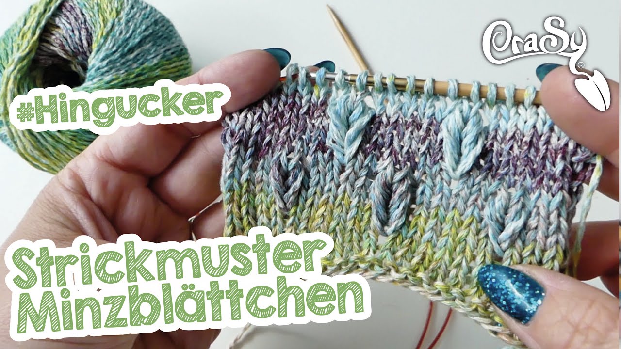 Strickmuster Minzblättchen - plastisches Strickmuster für Pullis Socken, Decken uvm