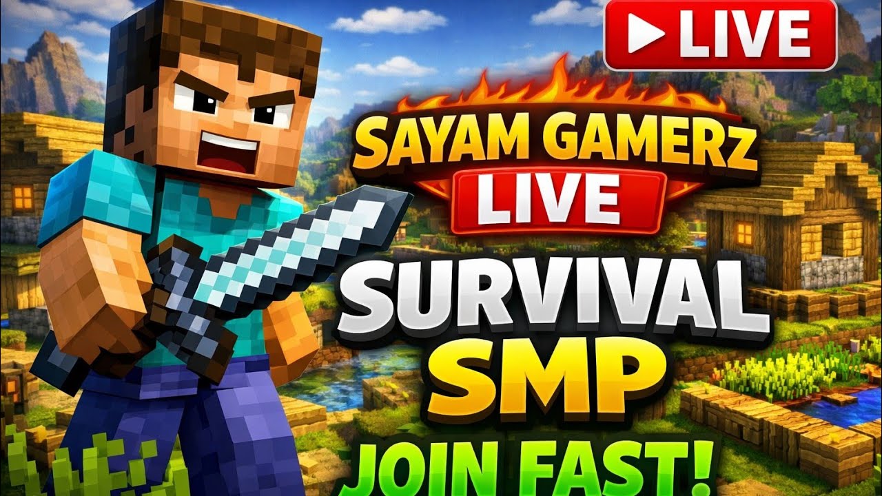 SAYAM GAMERz 🔴 LIVE | Minecraft Survival SMP With Viewers | Join Now