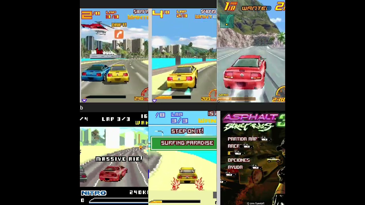 Asphalt 3 Street Rules 2d vs 3d J2ME Loader EKA2L1 Java Symbian Android Mobile Game Emulator Mali
