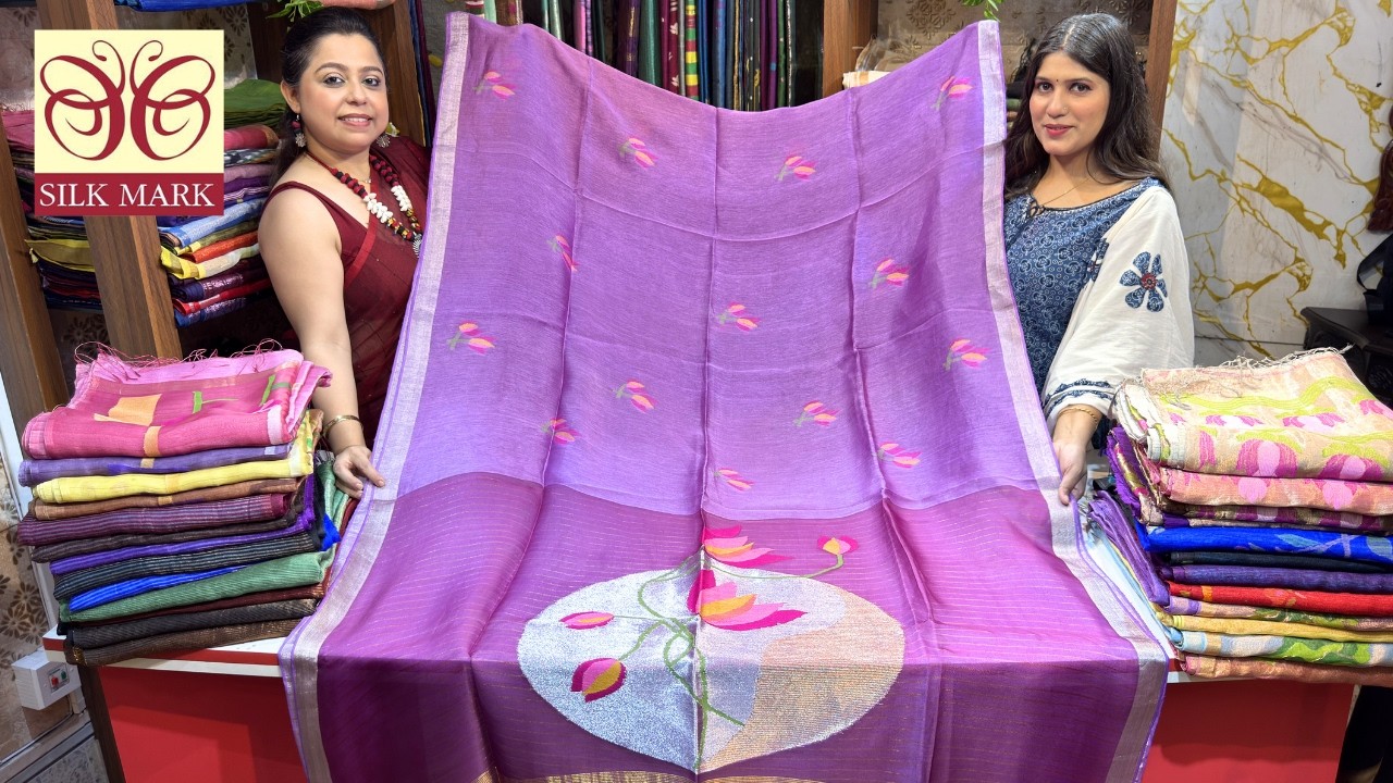 Matka Silk/ Silk Linen/ Muslin Saree With Silk Mark Collection From Prativa Collection in Kolkata