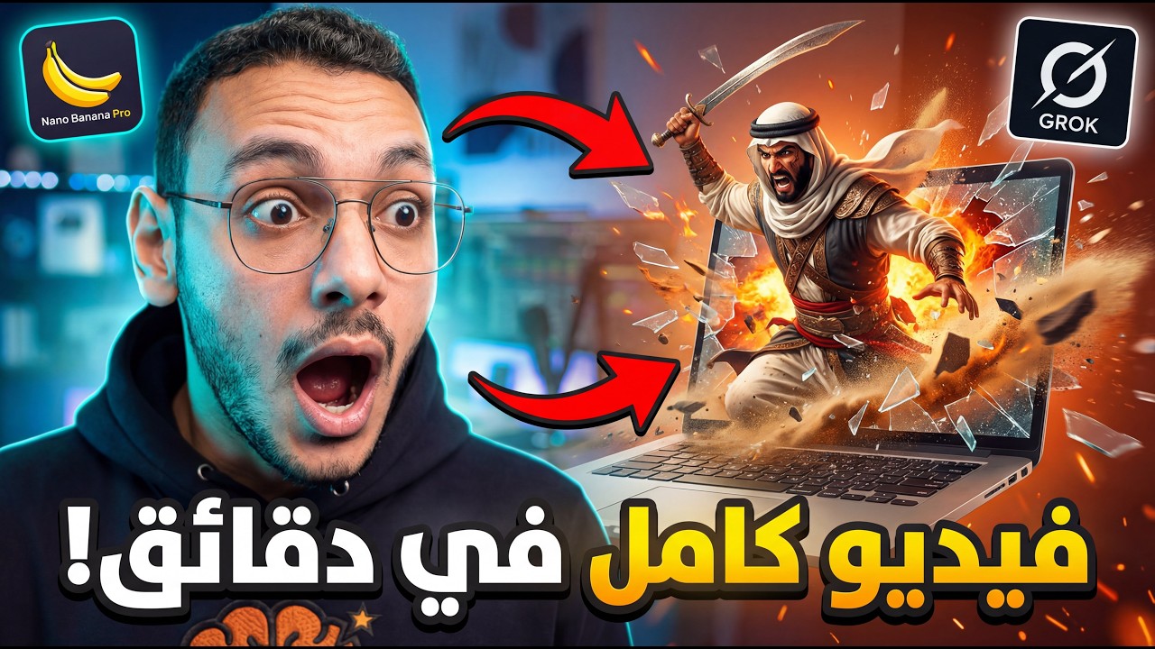 شرح عملي خطوة بخطوة لصناعة فيديو كامل بالذكاء الاصطناعي مجانًا 100% (بدون ظهور)