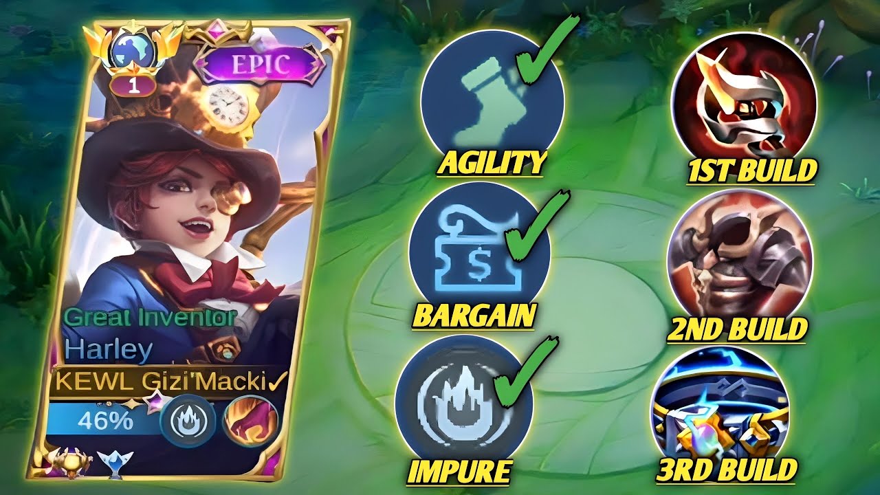 Top Global Harley Emblem Set And Build Recommended For Solo Rank Game Try This🔥🎩