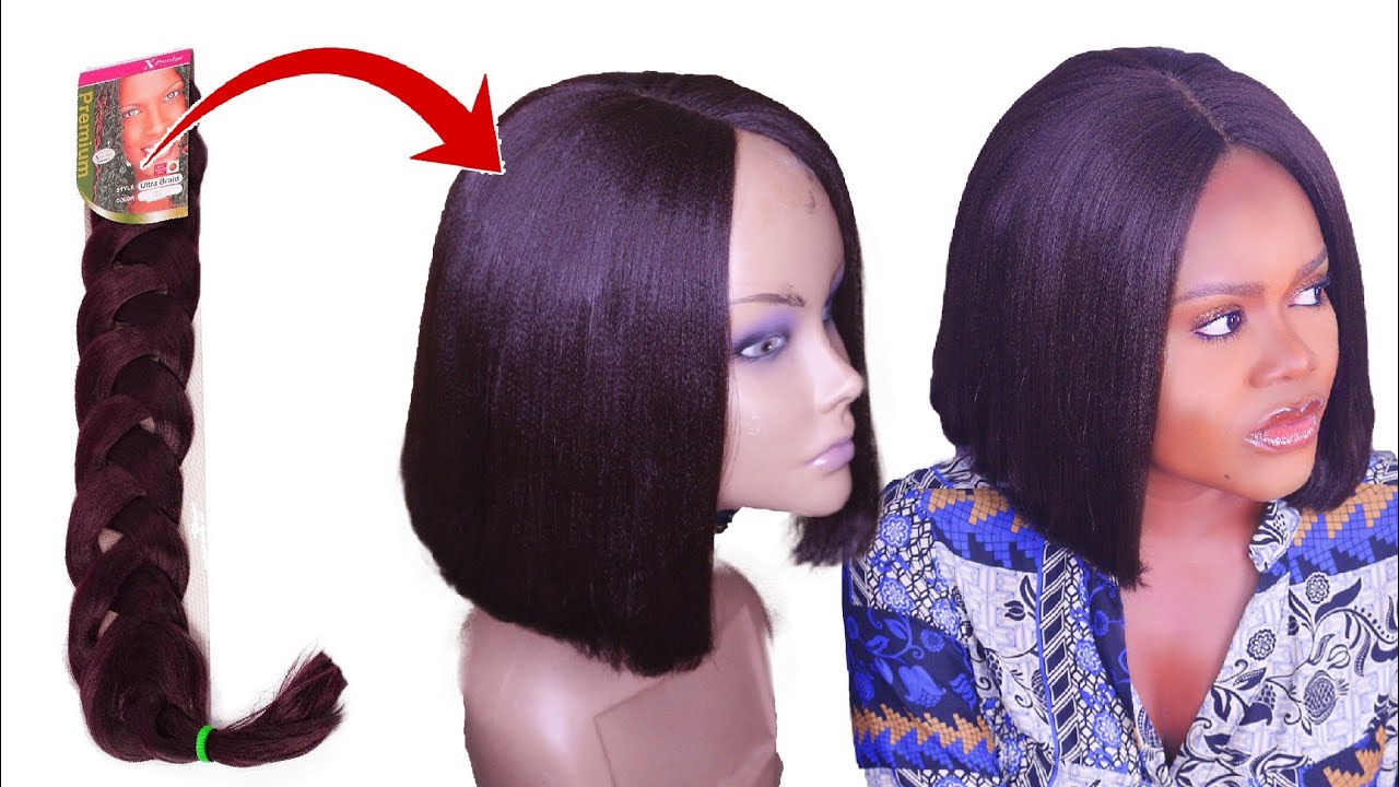 DIY Bob Crochet Wig Using Expression Braid Extension - No Closure Wig