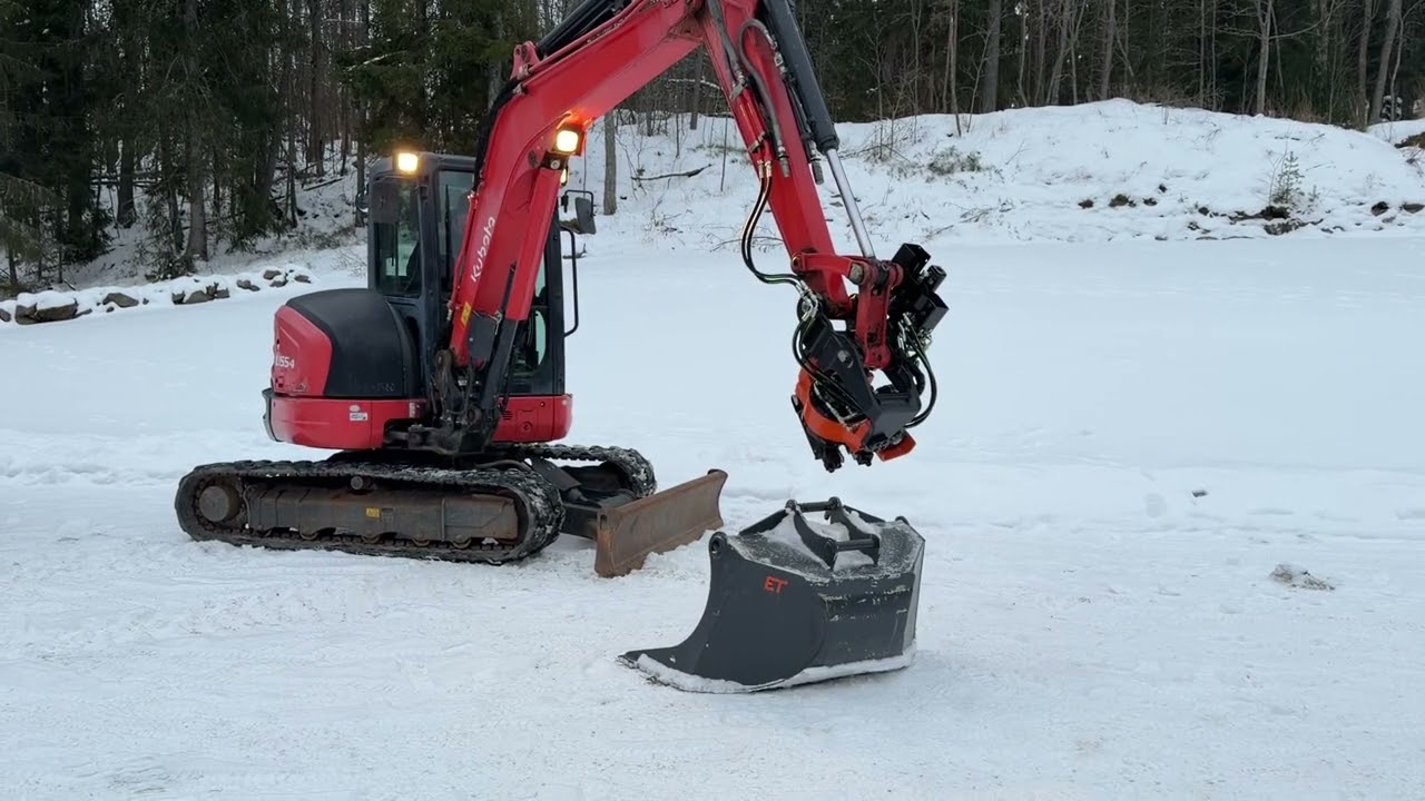 Kubota u55 with Jordas rx5 4 hoses system tiltrotator. #kubota #excavator 