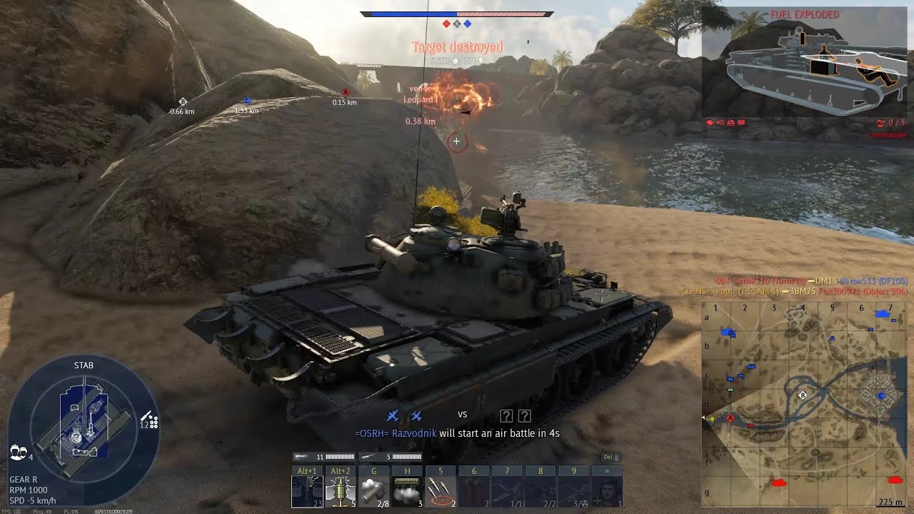 War Thunder; T-55AM-1; The poor enemy almost dropped a nuke, but the tickets ran out; Ground Arcade