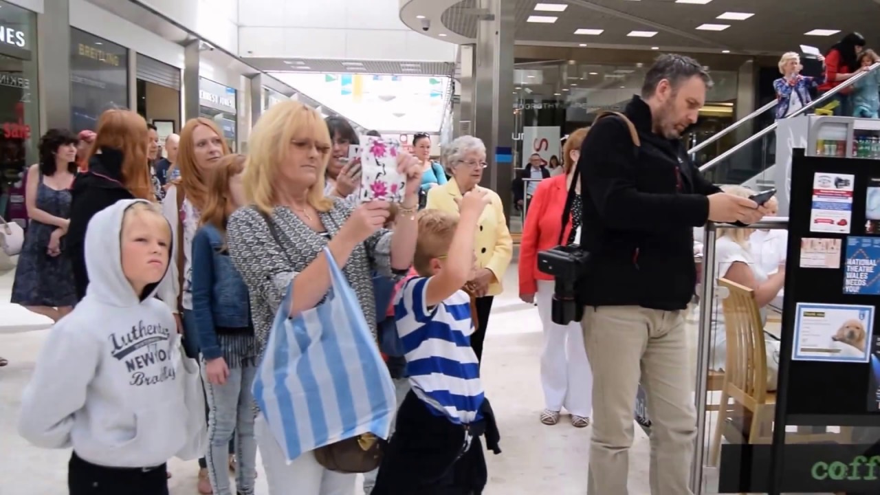 Flash Mob at Swansea's Quadrant shopping centre with Dunvant Choir