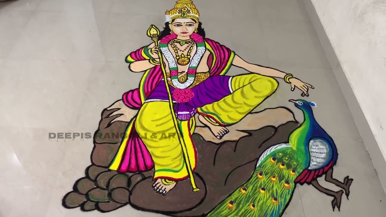 Panguni uthiram special kolam murugan rangoli|பங்குனி உத்திரம் கோலம்| #kolam #deepisrangoli #rangoli