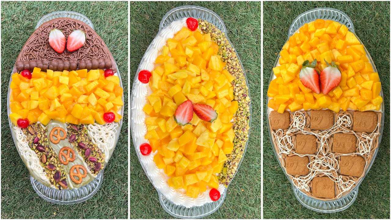 ملك العزومات الكنافه العائليه بالمانجو💫بتتحضر ف دقايق والطعم ولا غلطه بدون فرن او شانتيه😋