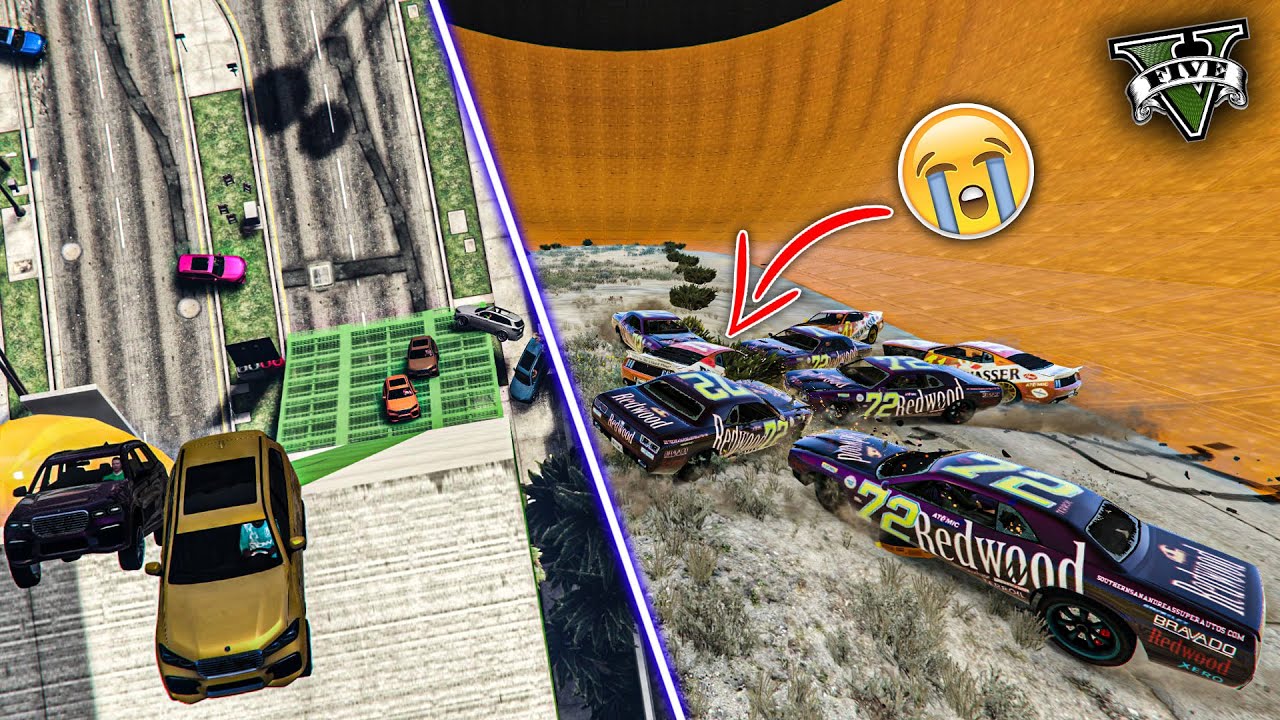 قراند 5 | حرب تصادم السيارات 😍 وباركور 😂 | GTA 5 Parkour