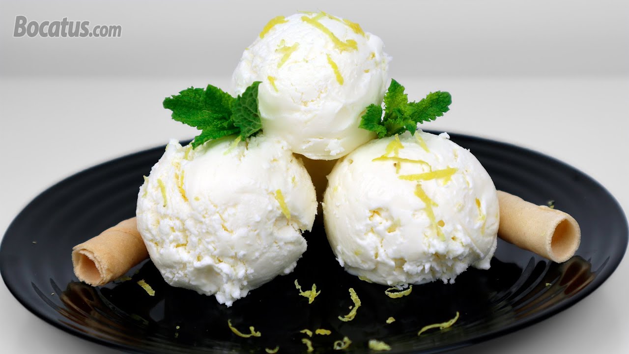 HELADO CREMOSO DE LIMÓN, con 3 ingredientes y sin heladera