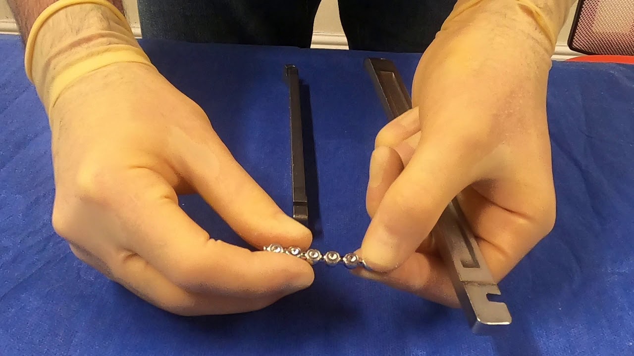 Cutting an Orthomed SOP locking plate to required plate length