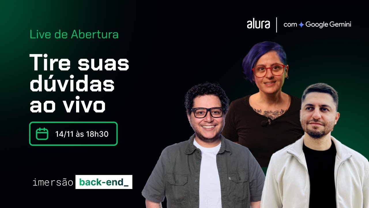 [Imersão Dev Back-End] Live de Abertura + Tire suas dúvidas Ao vivo