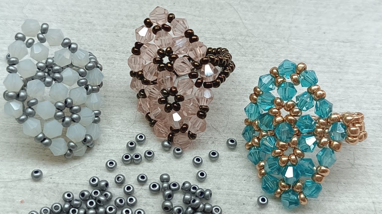 Passo a Passo-Anel de Cristal e Miçangas #comofazerbijuterias #acessórios #estilo #beadedjewelry