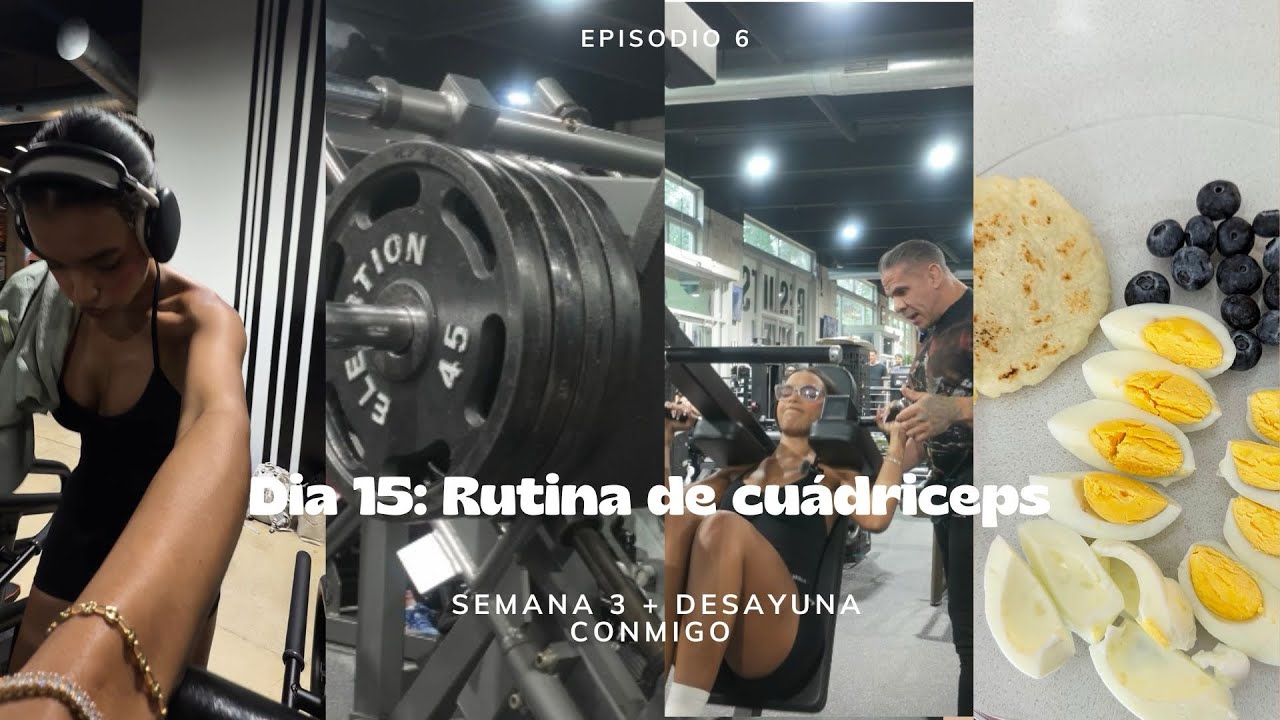 Día 15: Rutina de cuádriceps entrenando al fallo 🏋️‍♀️| Semana 3 para físico culturismo 💪🏾 | Ep: 6