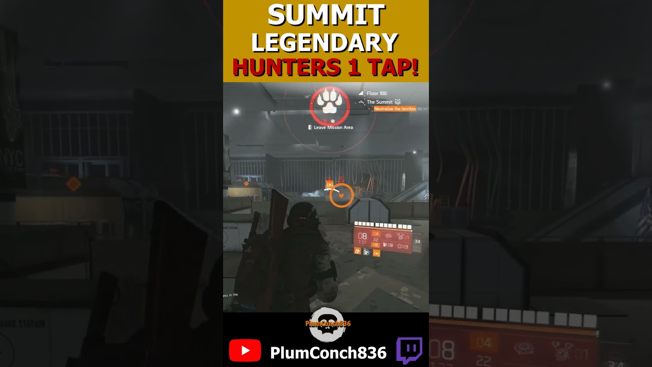 1 TAP LEGENDARY HUNTERS! 130mil shot!😮 Summit Floor 100 SOLO! Division 2 #division2 #hunter