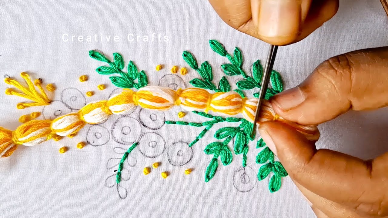 Most Beautiful hand embroidery flowers step by step, kadai dejan, creative crafts