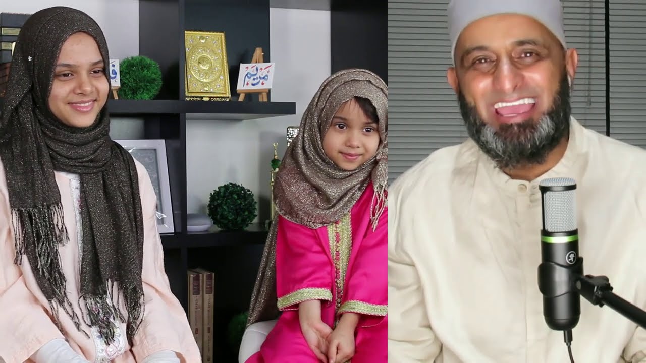 Zain Bhikha listens to Maryam and Fatima singing of his song 