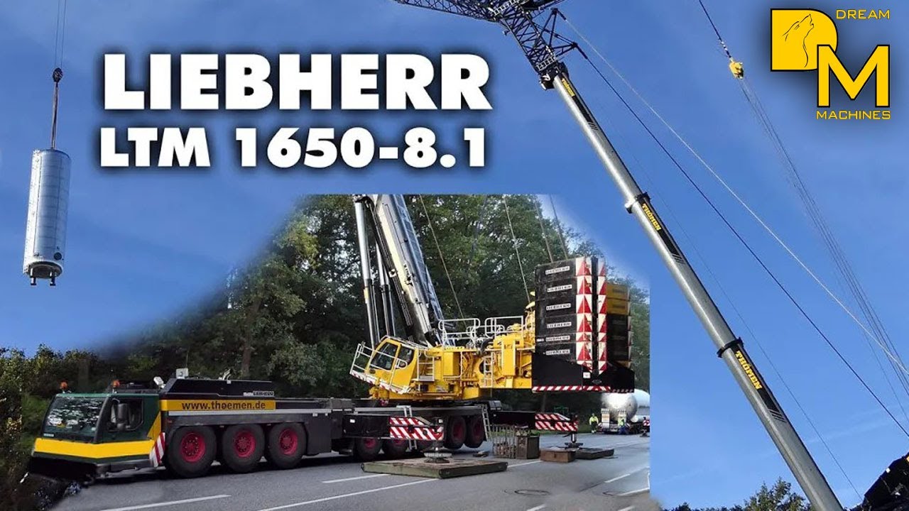 Rigging the new 650 ton mobile crane Liebherr LTM 1650-8.1 🚧⛓️ lifting massive tank