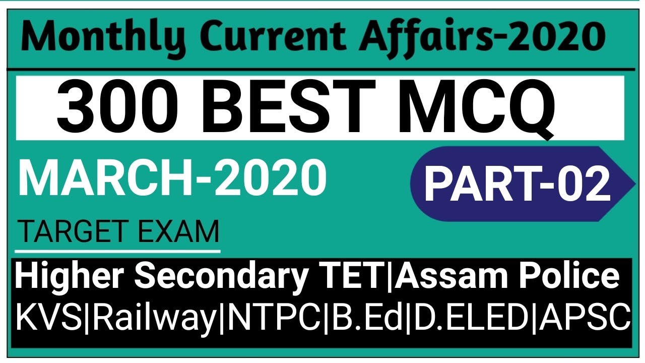 Best 300 MARCH 2020 Current Affairs in Hindi Part 2 - Finest MCQ for all exams by Study Foundation