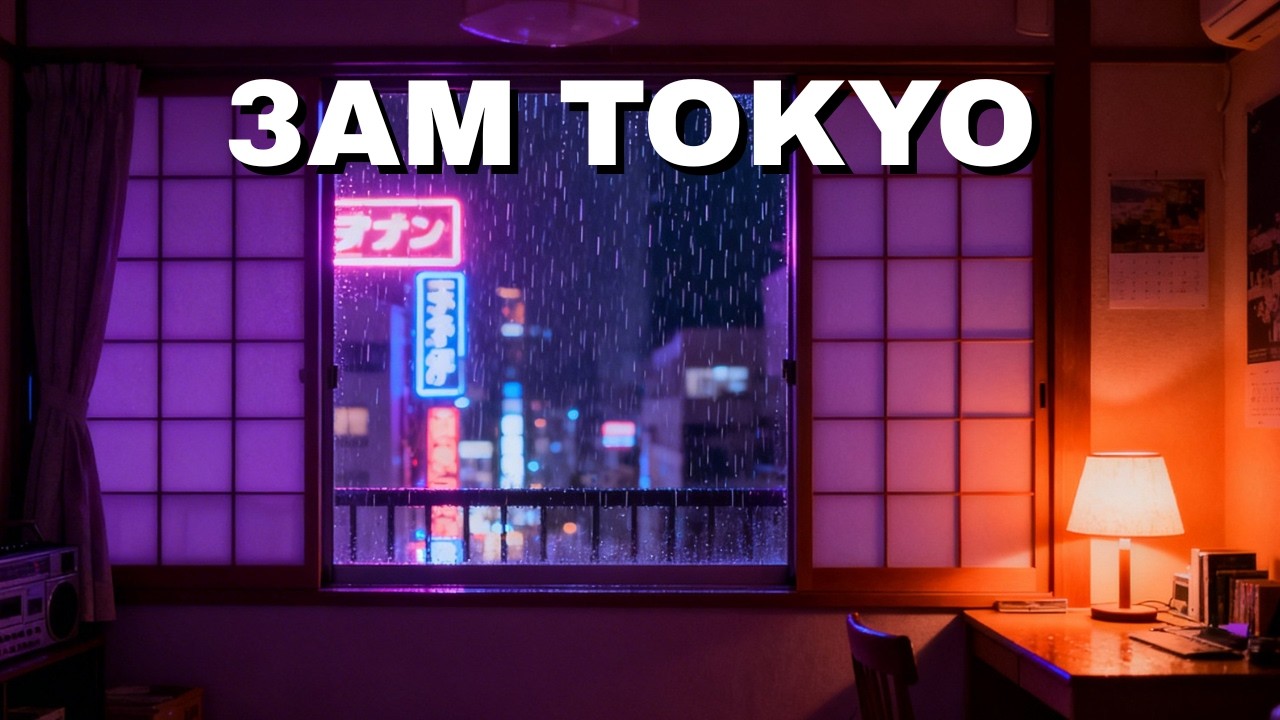 Late Night in Tokyo 🌙 Rainy Lofi Beats for Study | 東京の夜