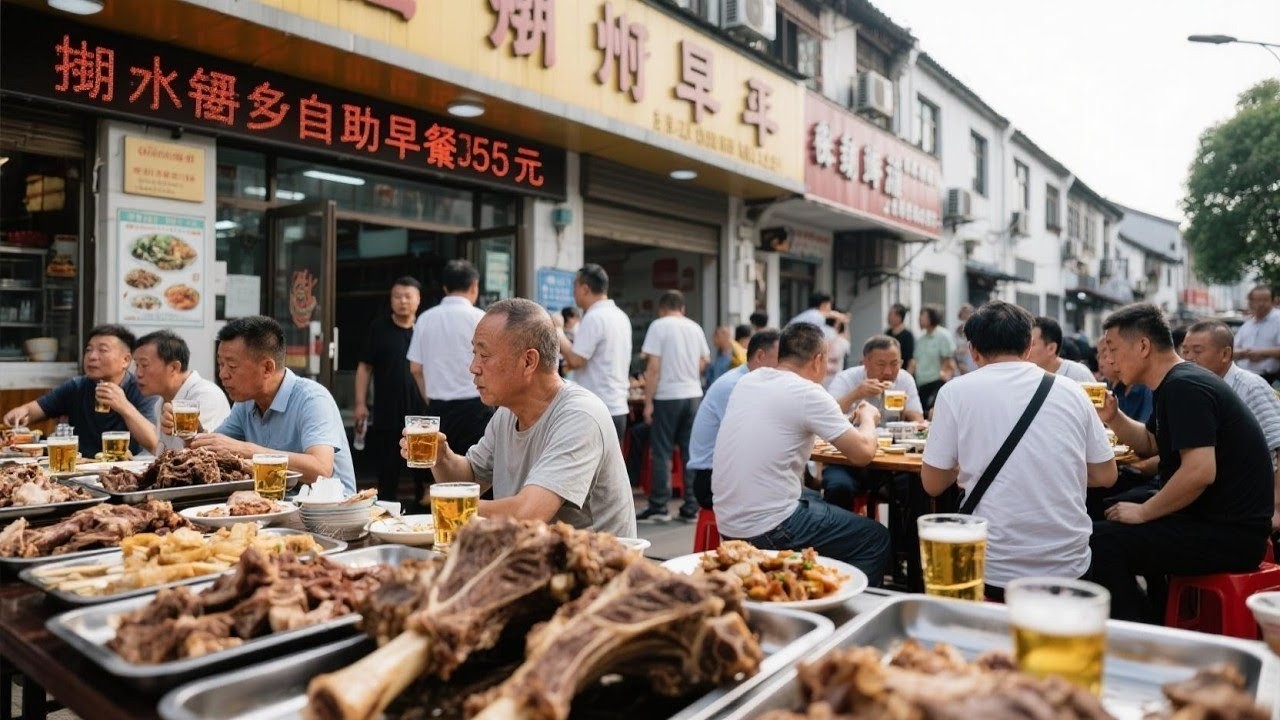 Bữa sáng tự chọn, thịt cừu có xương 95 nhân dân tệ một pound, rượu vang miễn phí.