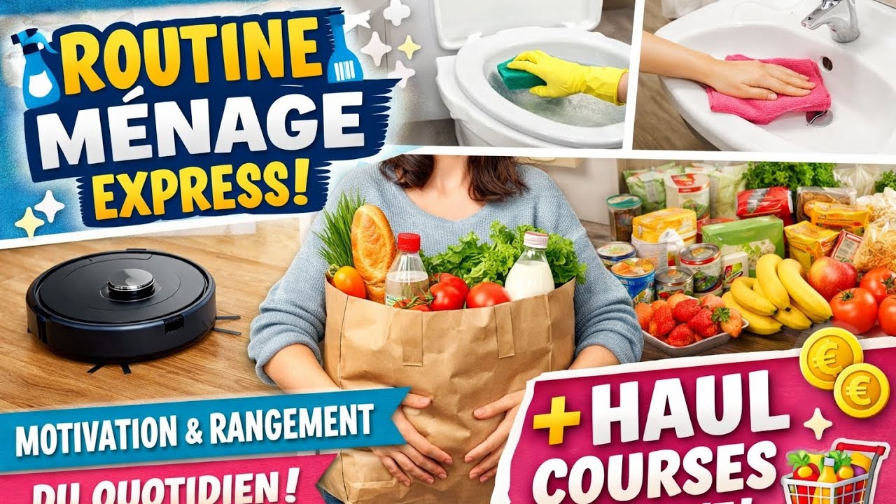 🌟 Routine Ménage Express + Petit Haul Courses d’Appoint 🧺✨ | Motivation & Rangement du Quotidien !