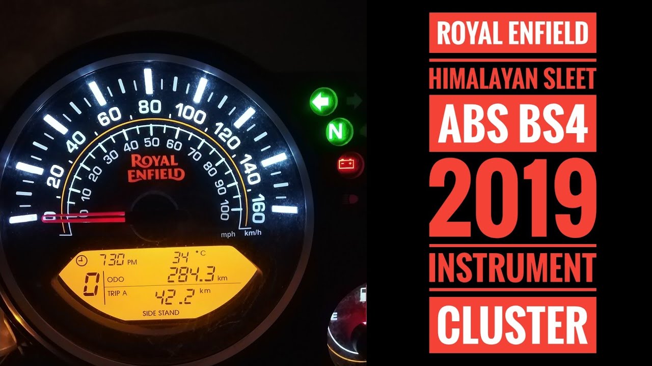 Royal Enfield Himalayan Sleet ABS BS4 2019 instrument cluster details | english subtitle