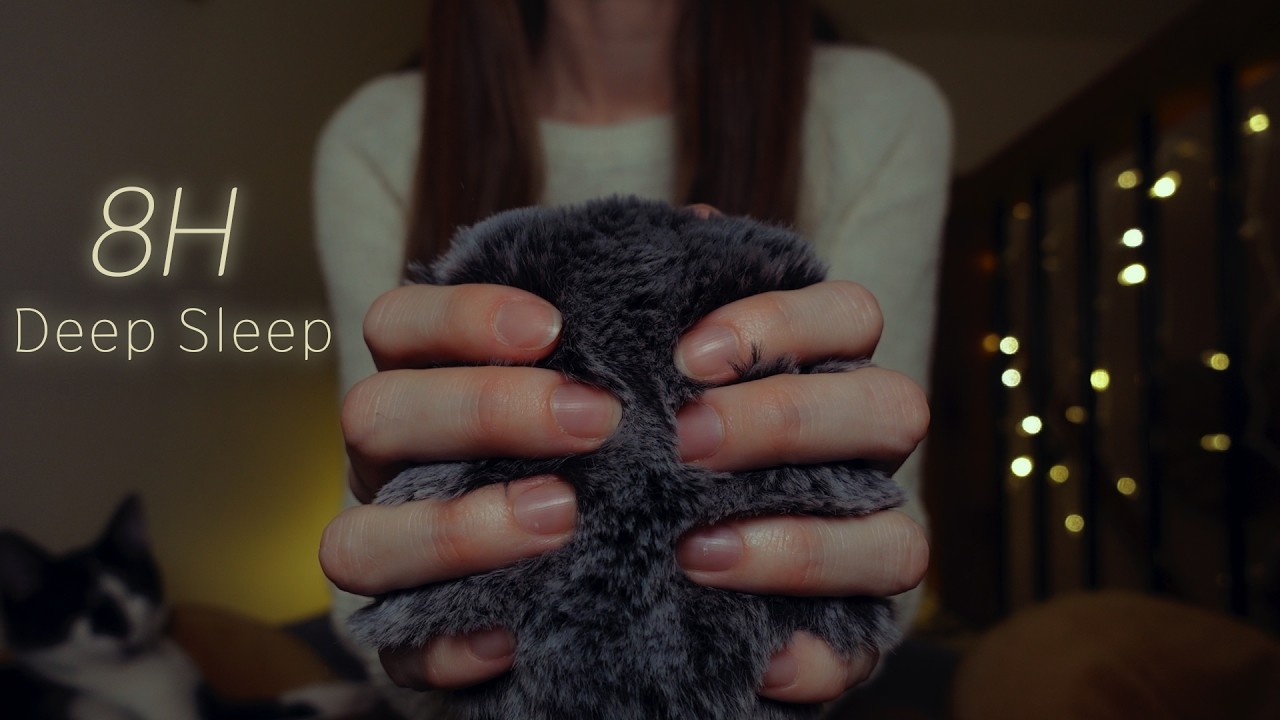 ASMR 8 Hours Deep Sleep: Pure Fluffy Mic Scratching (No Talking, Black Screen)