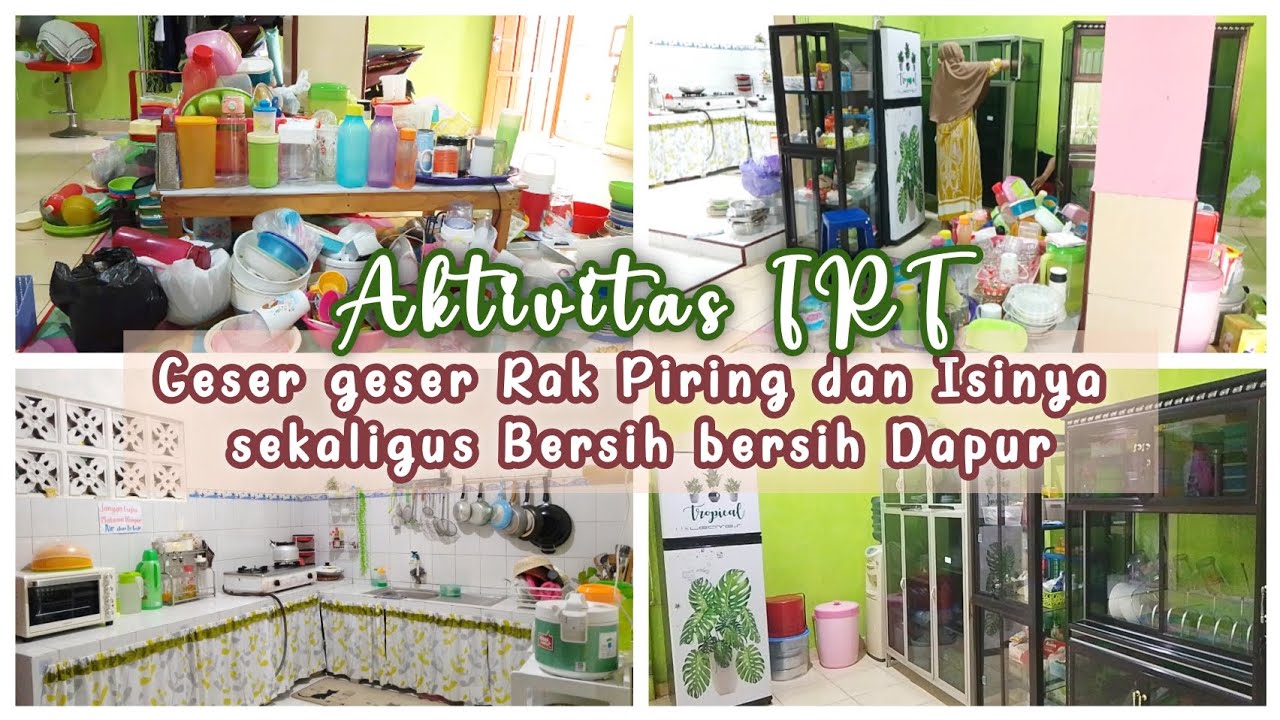 Aktivitas IRT|| Geser geser Rak Piring dan Isinya sekaligus Bersihin Area Dapur
