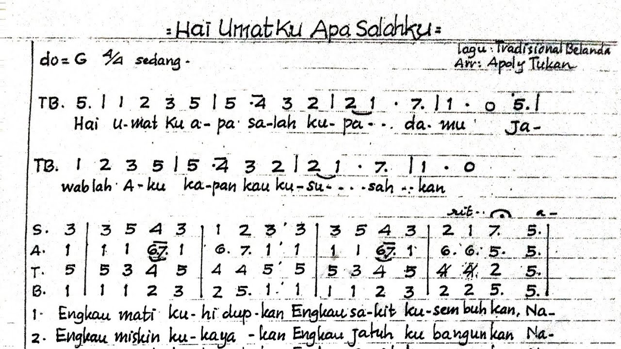 Hai Umat Apa SalahKu arransemen APOLY TUKAN || Lagu Misa Jumat Agung || Lagu Penghormatan Salib