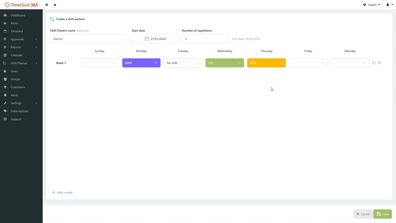 TimeClock 365 Shift Planner