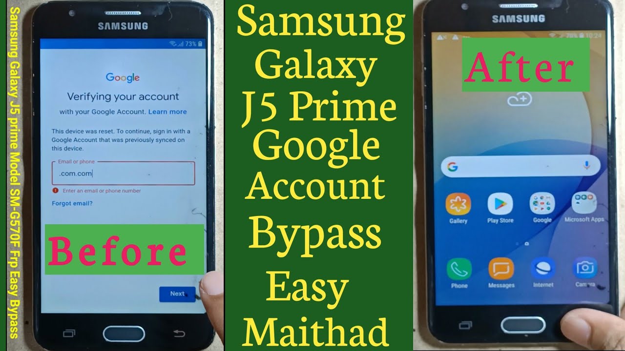 Samsung galaxy j5 prime google account bypass easy method