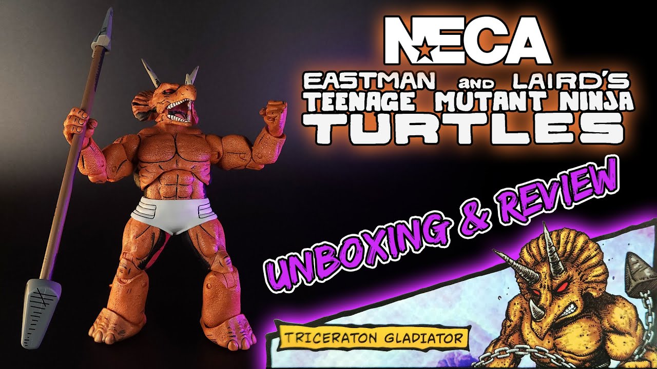 NECA TMNT Mirage Triceraton Gladiator Action Figure Review