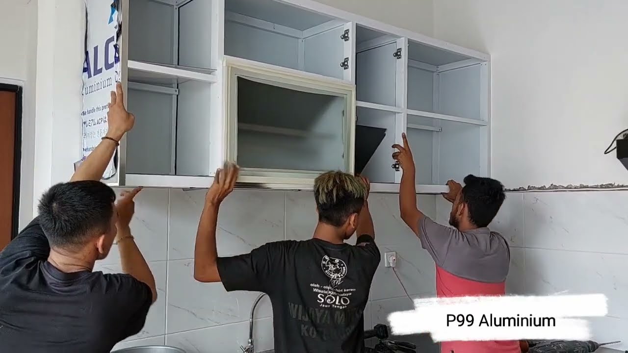 Pemasangan Kitchen set Aluminium dan Acp Leter L