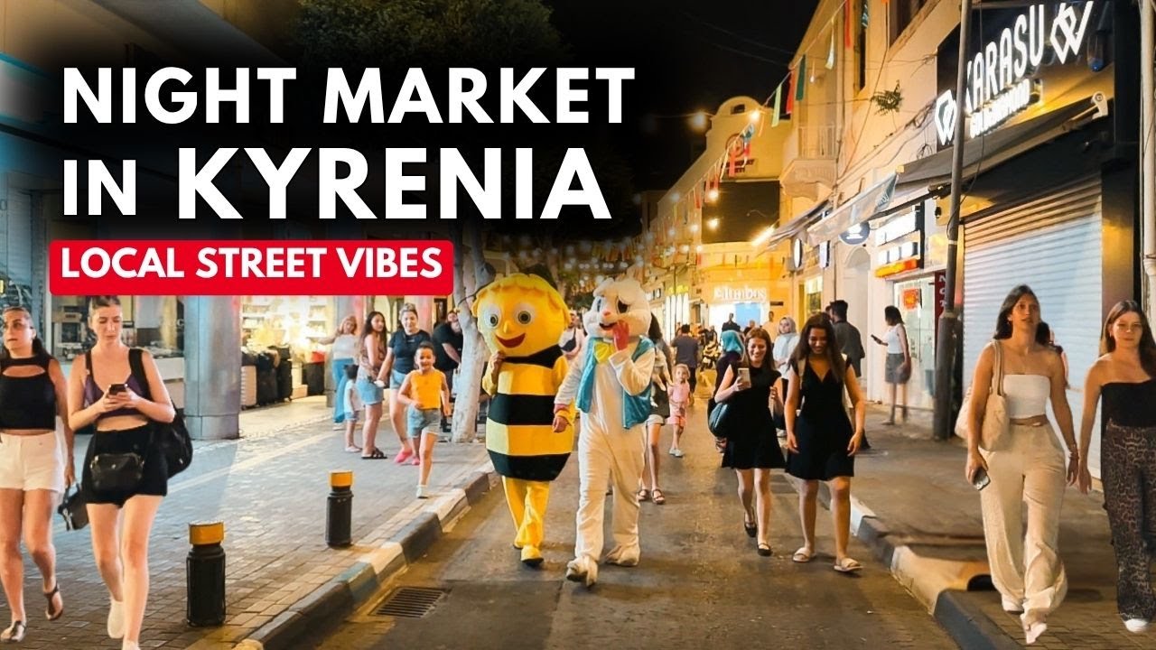 Night Walk in Kyrenia, Northern Cyprus | Street Market, Music & Local Vibes