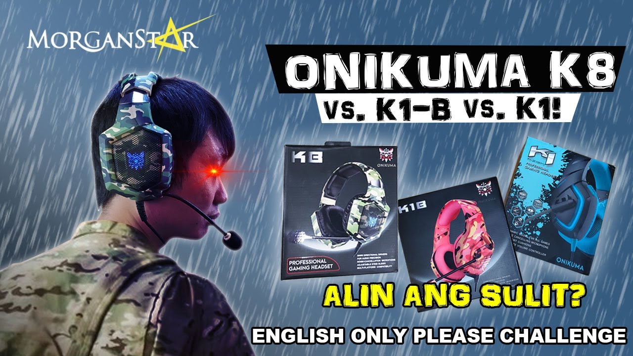 Onikuma K1 vs K1-B vs K8 Gaming Headset Comparison and Review (English only Challenge)