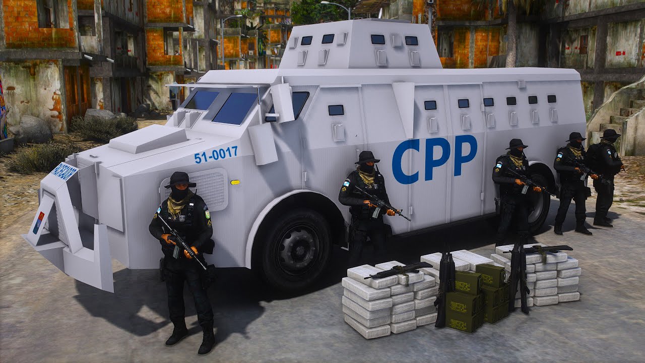 CAVEIRÃO RECEBIDO A BALA NA FAVELA EM OPERAÇÃO da PMERJ | GTA 5 POLICIAL