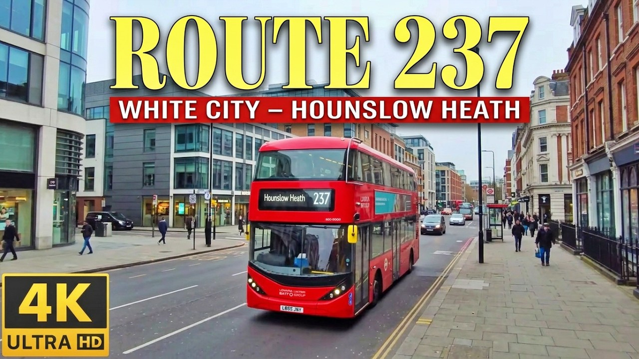 London bus route 237 | White city to Hounslow Heath | Full route | London transport | 4K ride