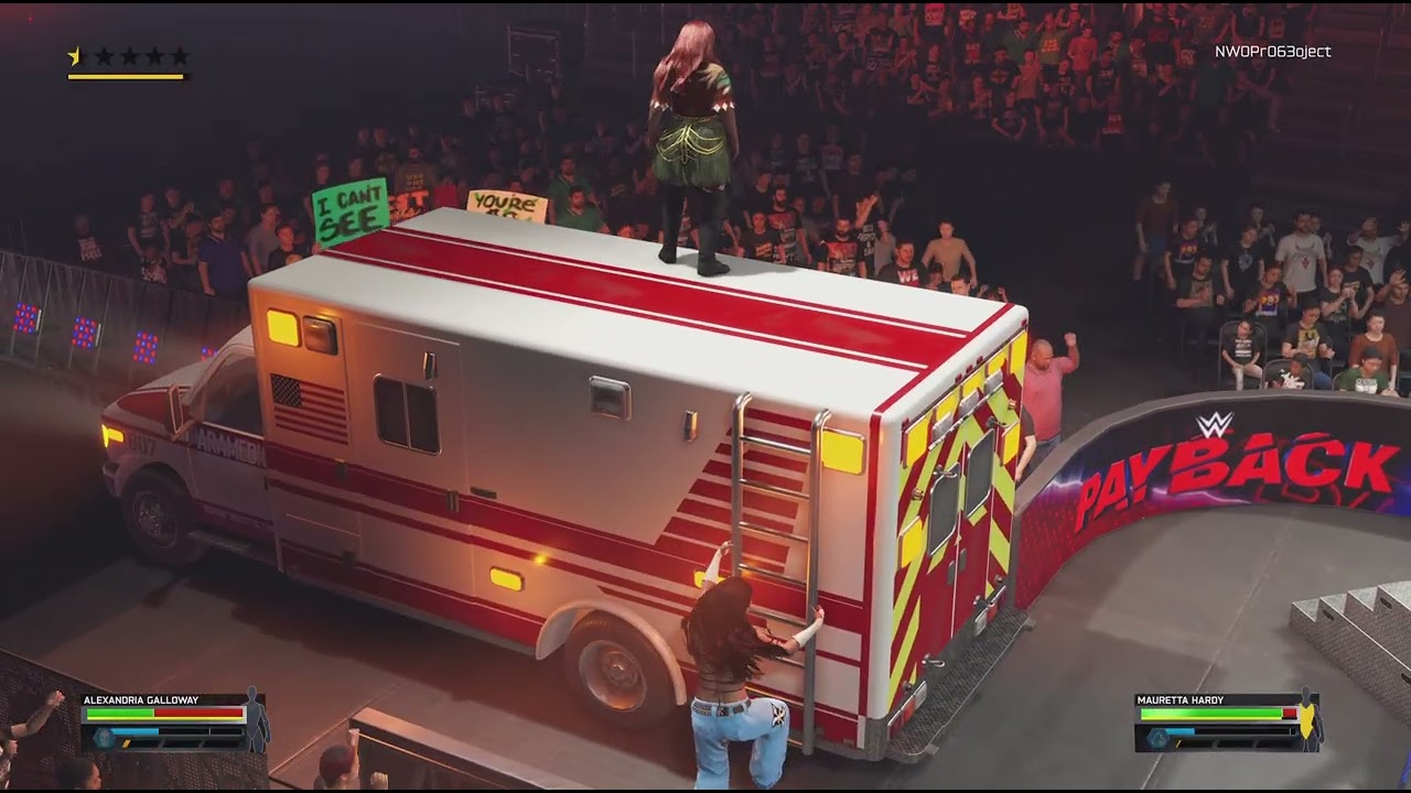 WWE 2K25 Alexanderia Galloway Vs. Mauretta Hardy Ambulance Match Women's Ic title Match