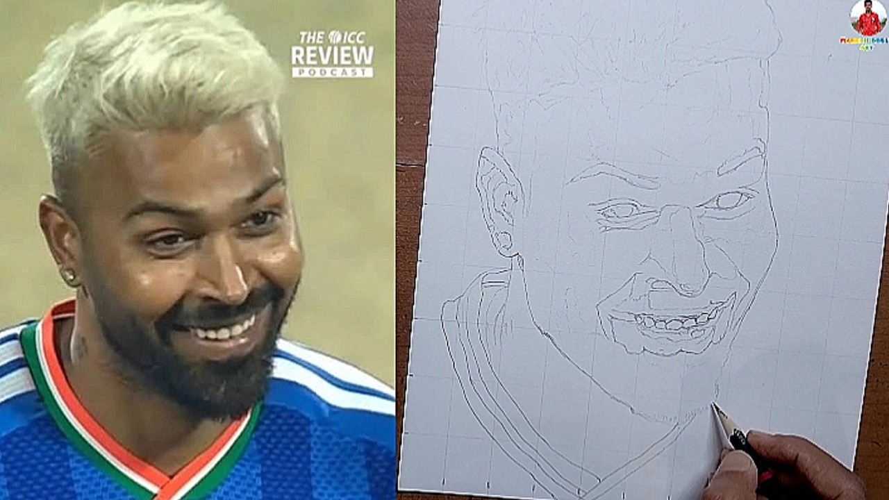 Hardik pandya drawing easy / hardik pandya sketch drawing / hardik pandya art drawing