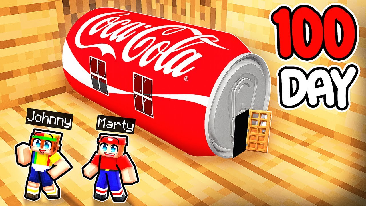 Johnny and Marty Survive 100 Days inside Coca Cola in Minecraft!