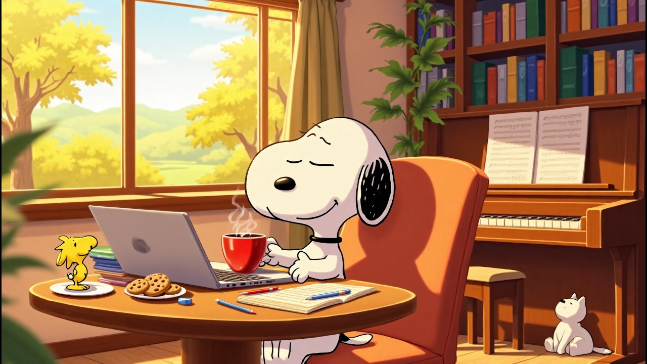 Morning with Snoopy 🌸 Gentle Lofi Music to Focus & Start Your Day