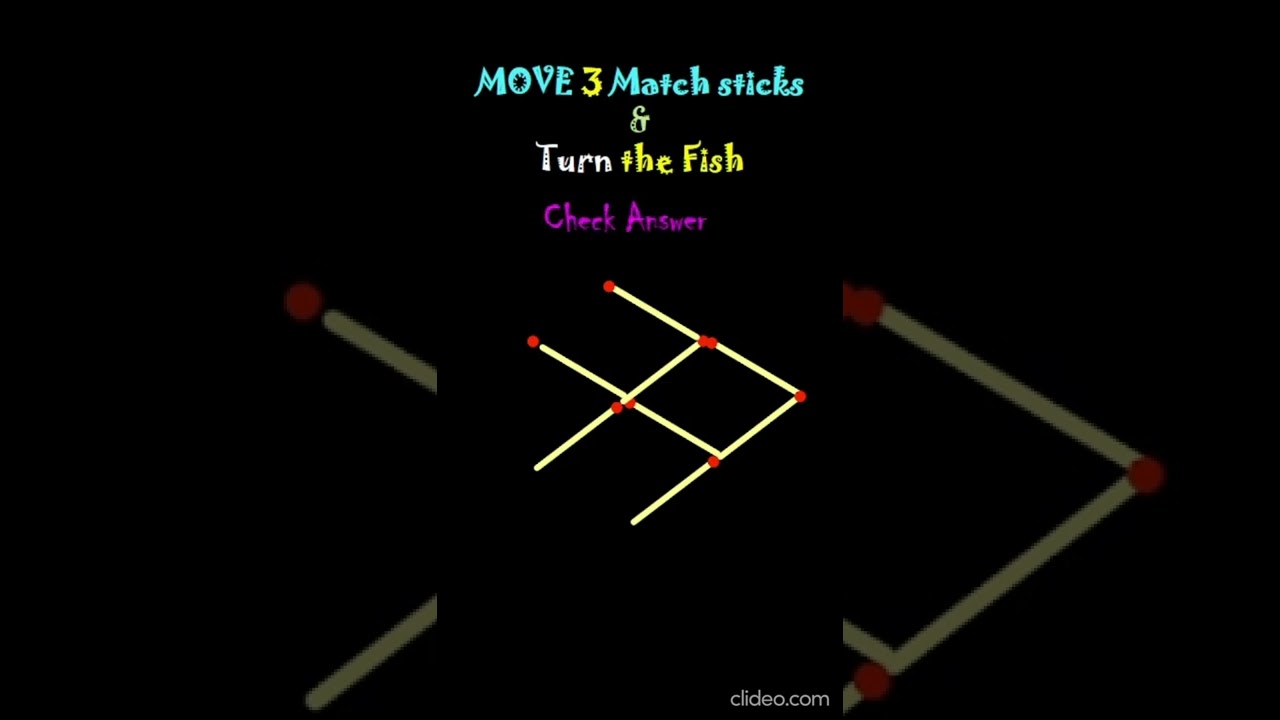 #shorts #matchsticks #matchstick  PUZZLE 8| Move 3 matchsticks and turn the fish