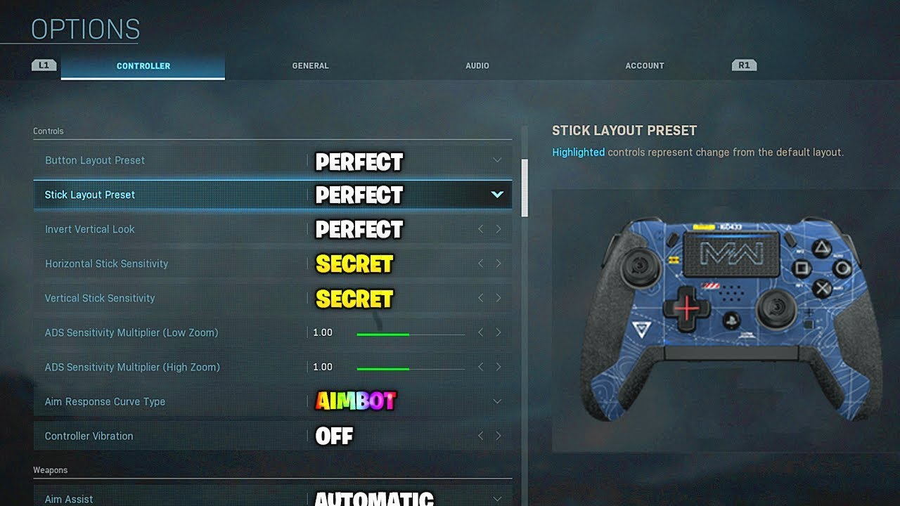 BEST Controller Settings for MODERN WARFARE! (MW PERFECT SENSITIVITY)